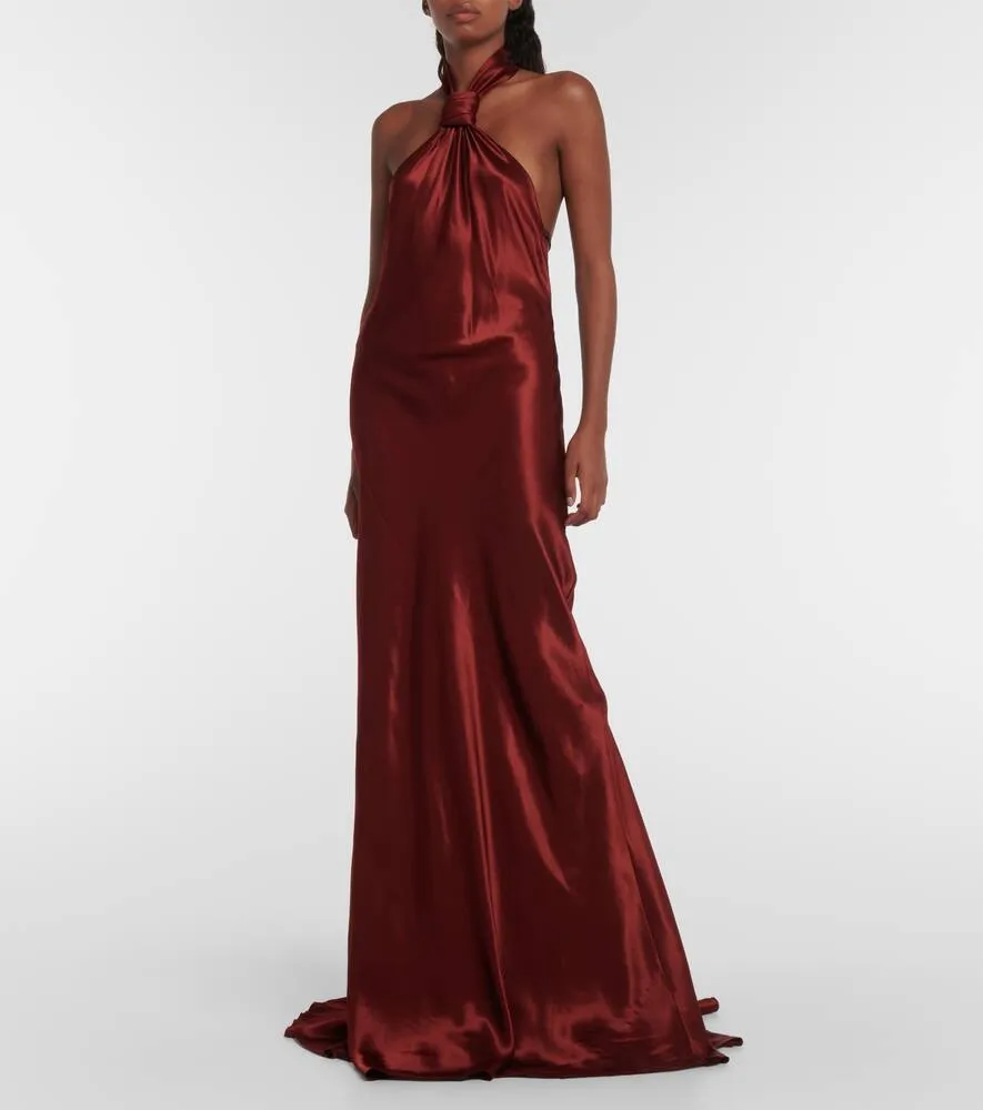 Ann Demeulemeester Halterneck satin gown