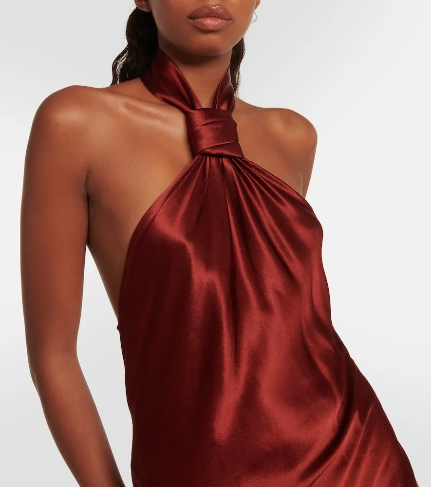 Ann Demeulemeester Halterneck satin gown