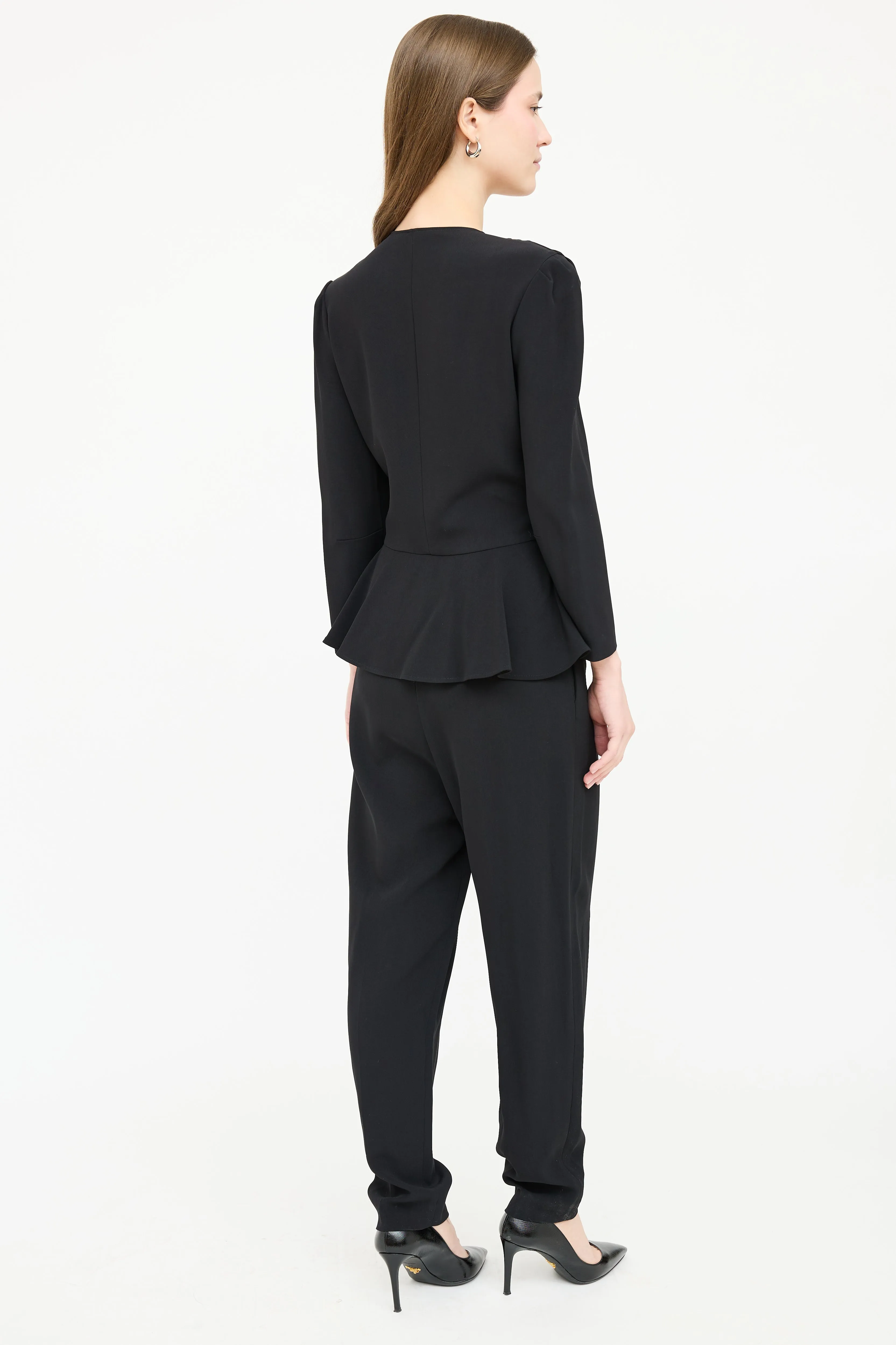 Belted Peplum Jumpsuit