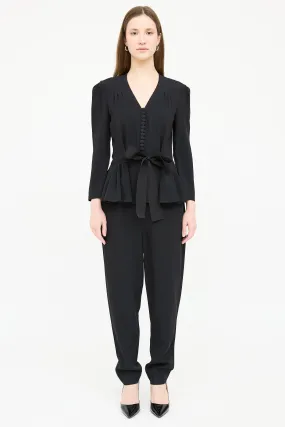Belted Peplum Jumpsuit