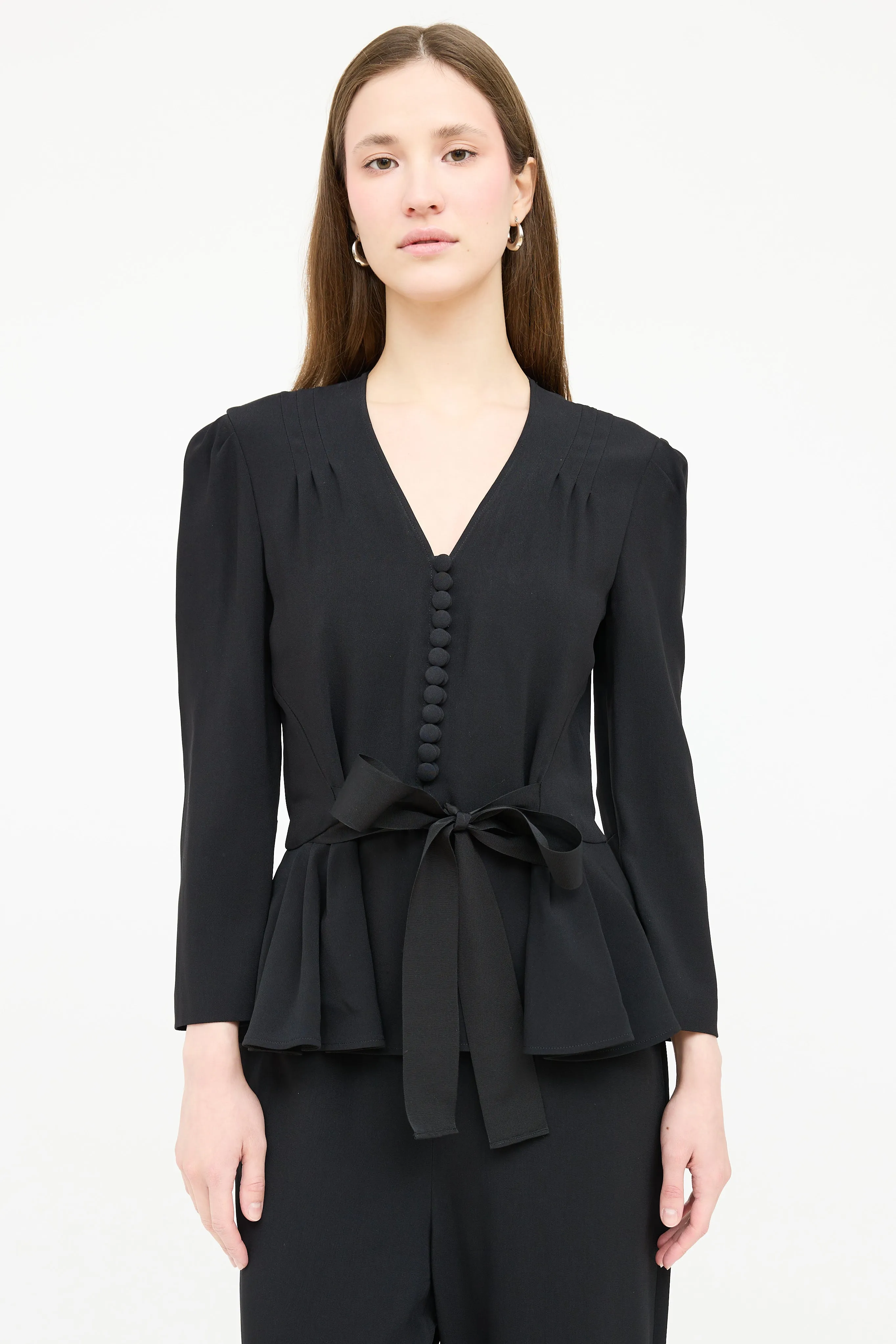 Belted Peplum Jumpsuit