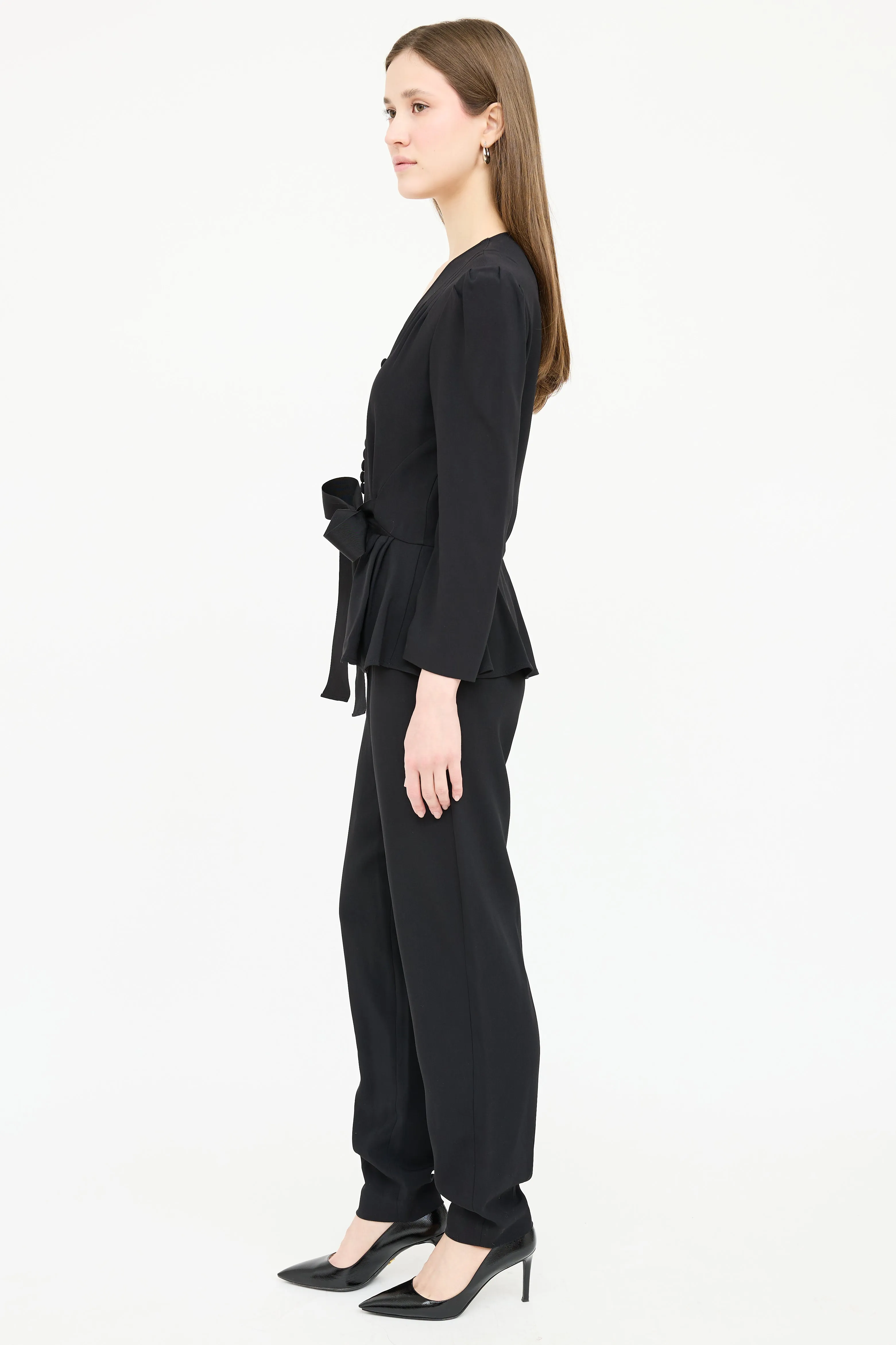 Belted Peplum Jumpsuit