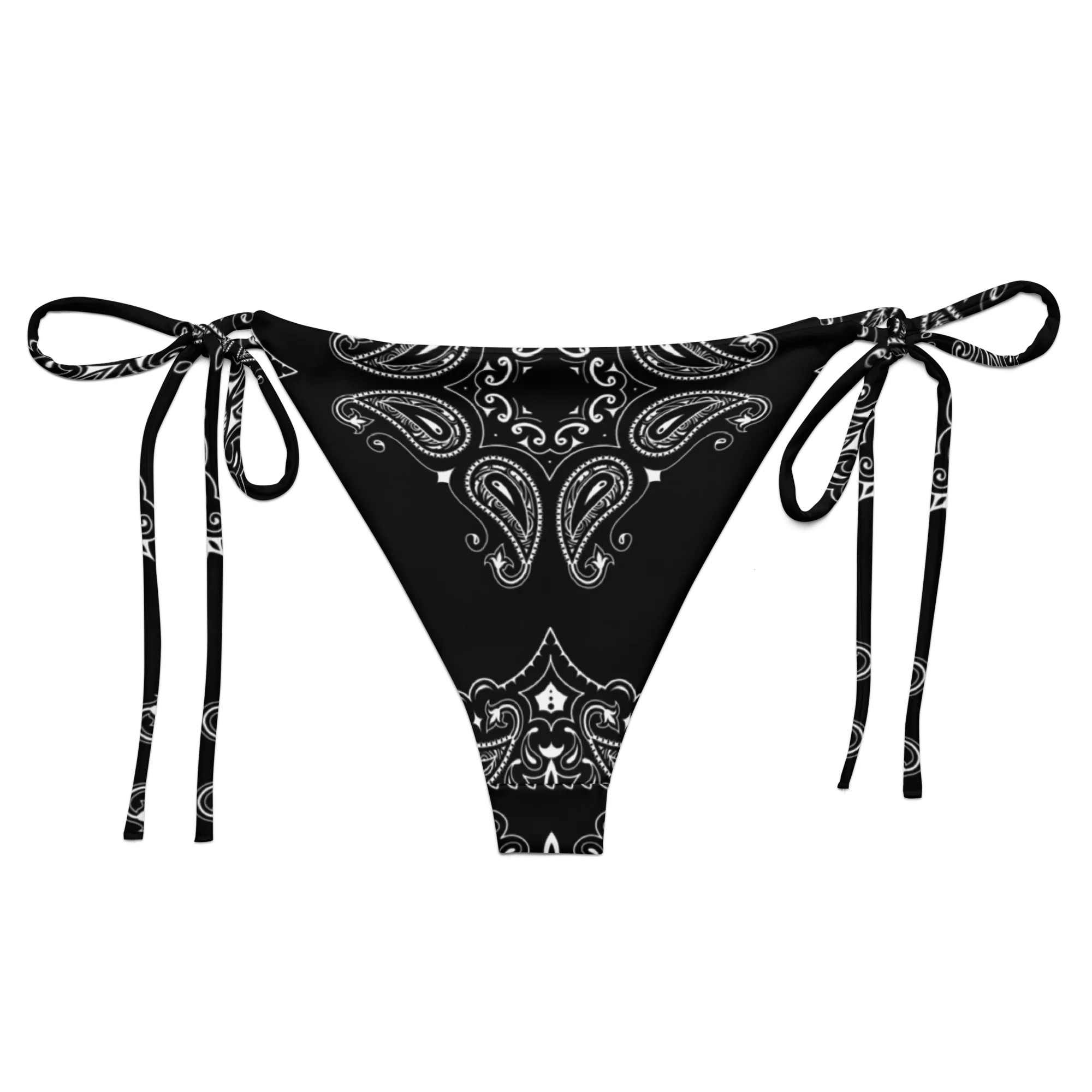Black Bandana String Bikini Bottoms