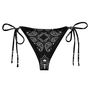 Black Bandana String Bikini Bottoms