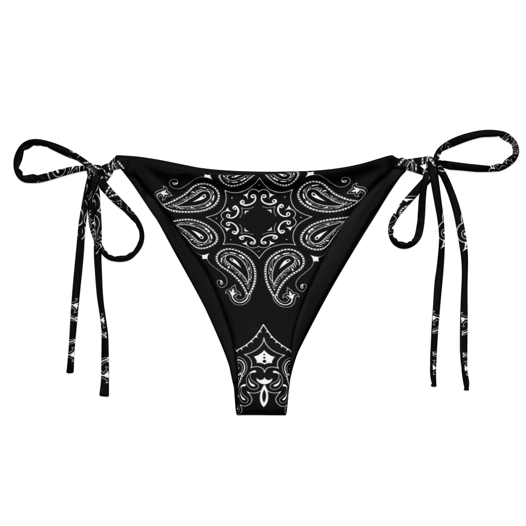 Black Bandana String Bikini Bottoms