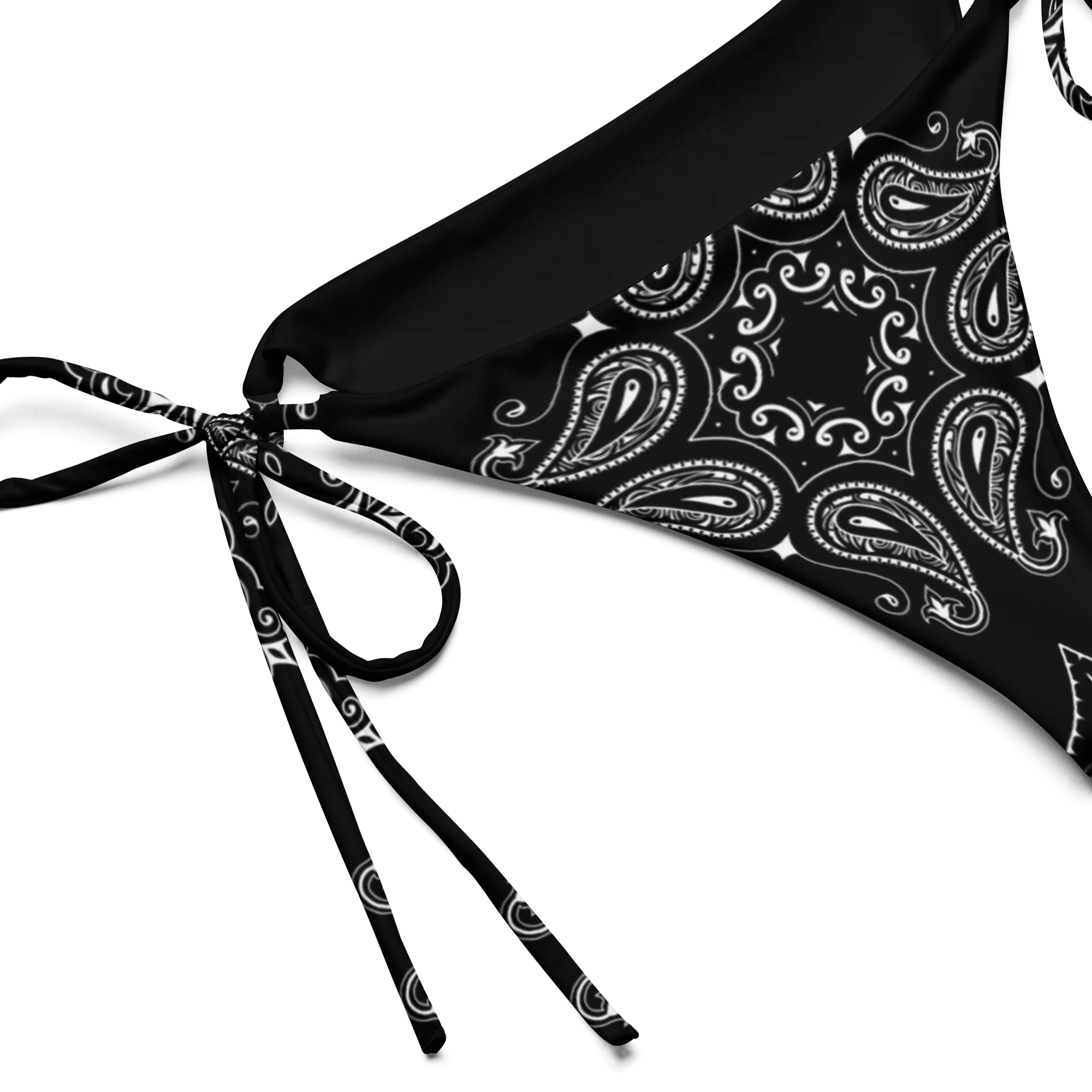 Black Bandana String Bikini Bottoms