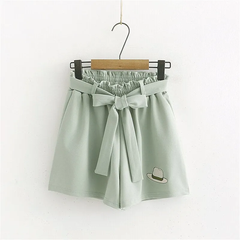 Chic Cowboy Hat Print Square Shorts