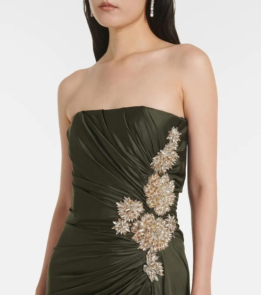 Costarellos Elettra embellished jersey gown