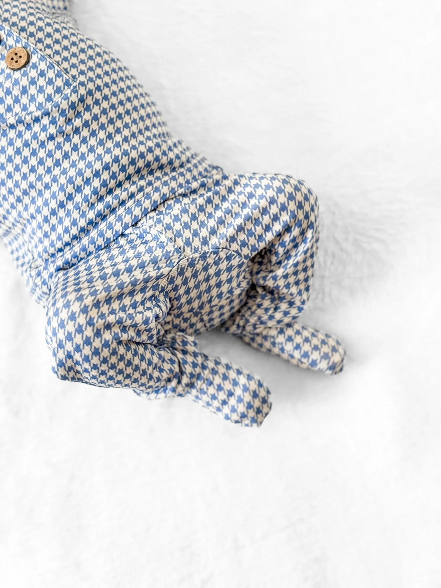 Top   Bottoms Set - Blue Houndstooth