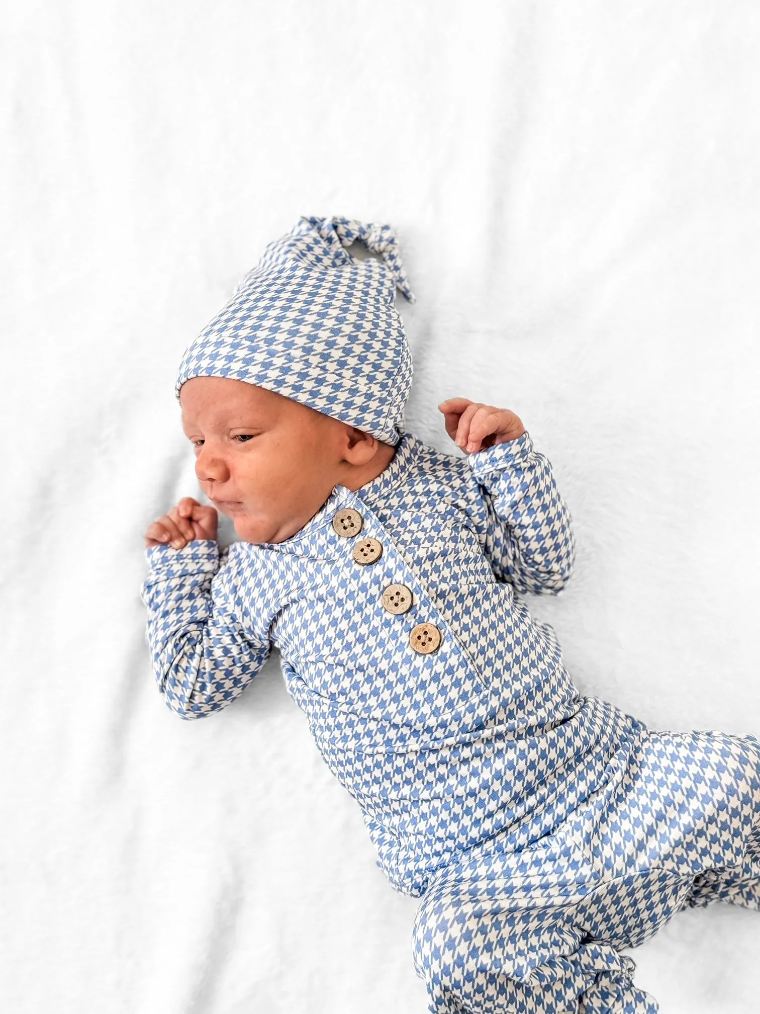 Top   Bottoms Set - Blue Houndstooth