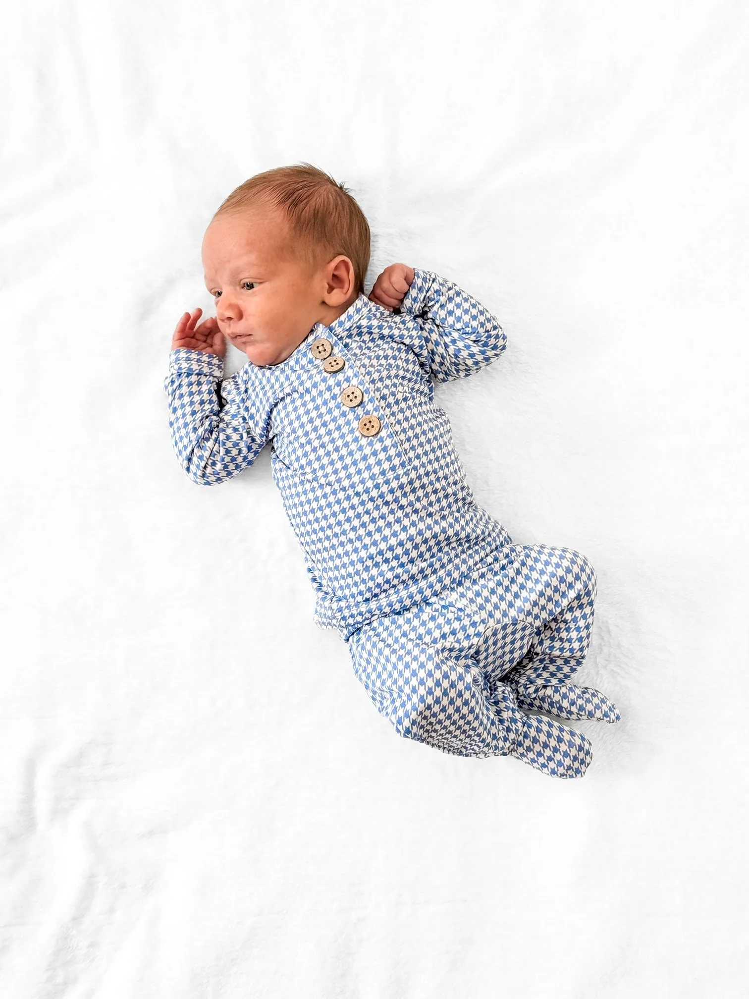 Top   Bottoms Set - Blue Houndstooth